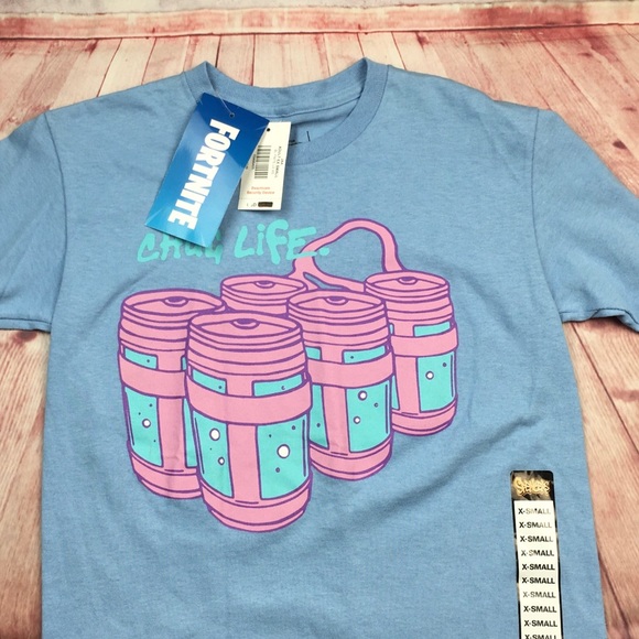 ➡️Fortnite Chug Life Blue Long Sleeve Tee Size XS and Small - Picture 3 of 8